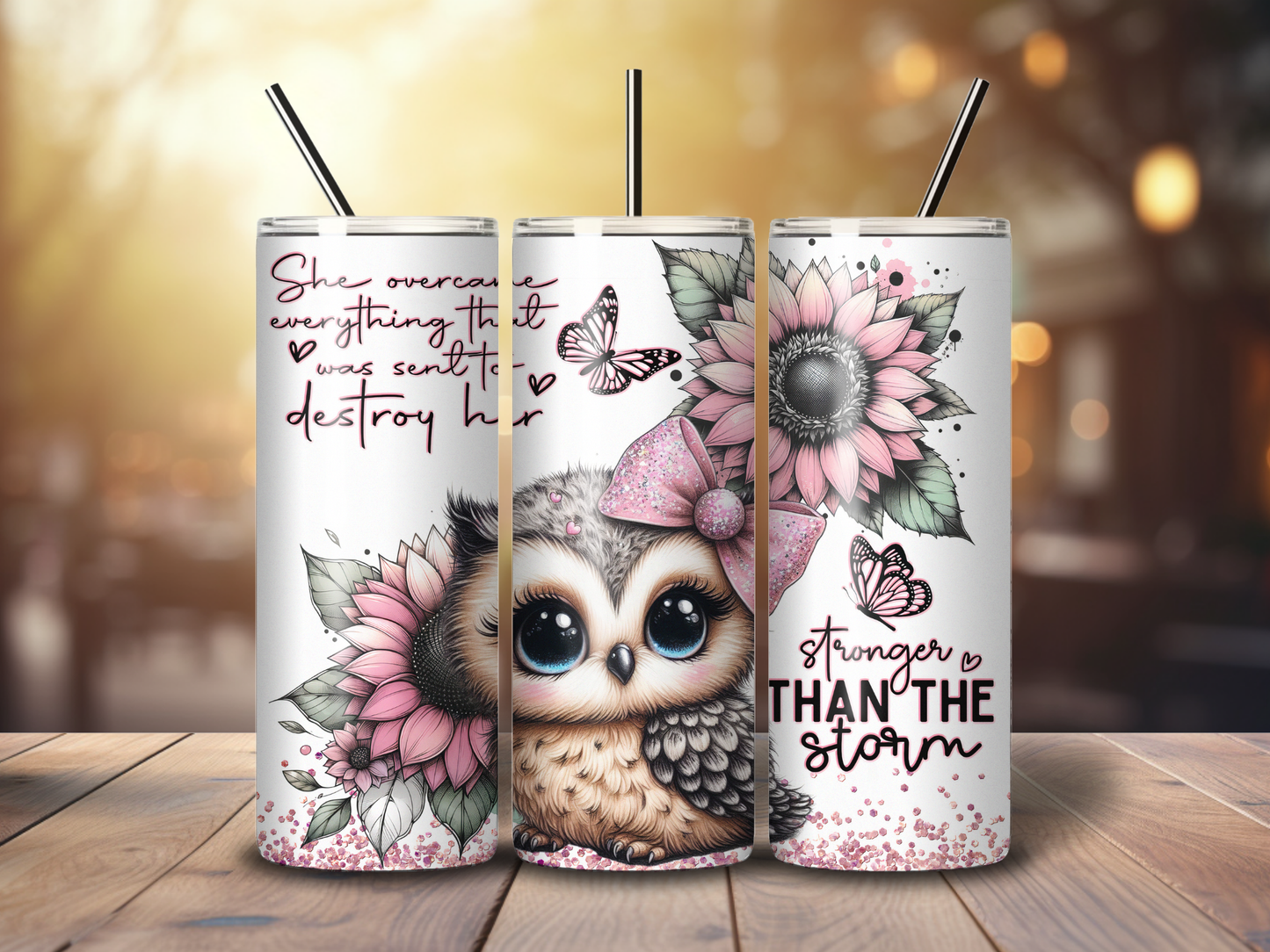 Sublimated 20 oz Tumbler - Baby Owl Affirmation Design