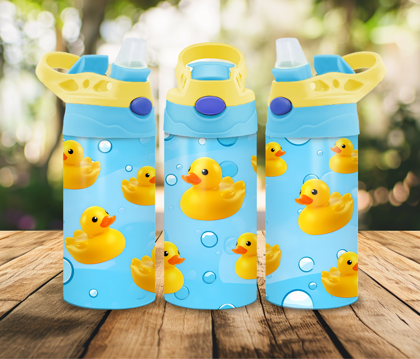 12 oz Sublimated Yellow Ducks Design Sippy Cup or Kids Tumbler
