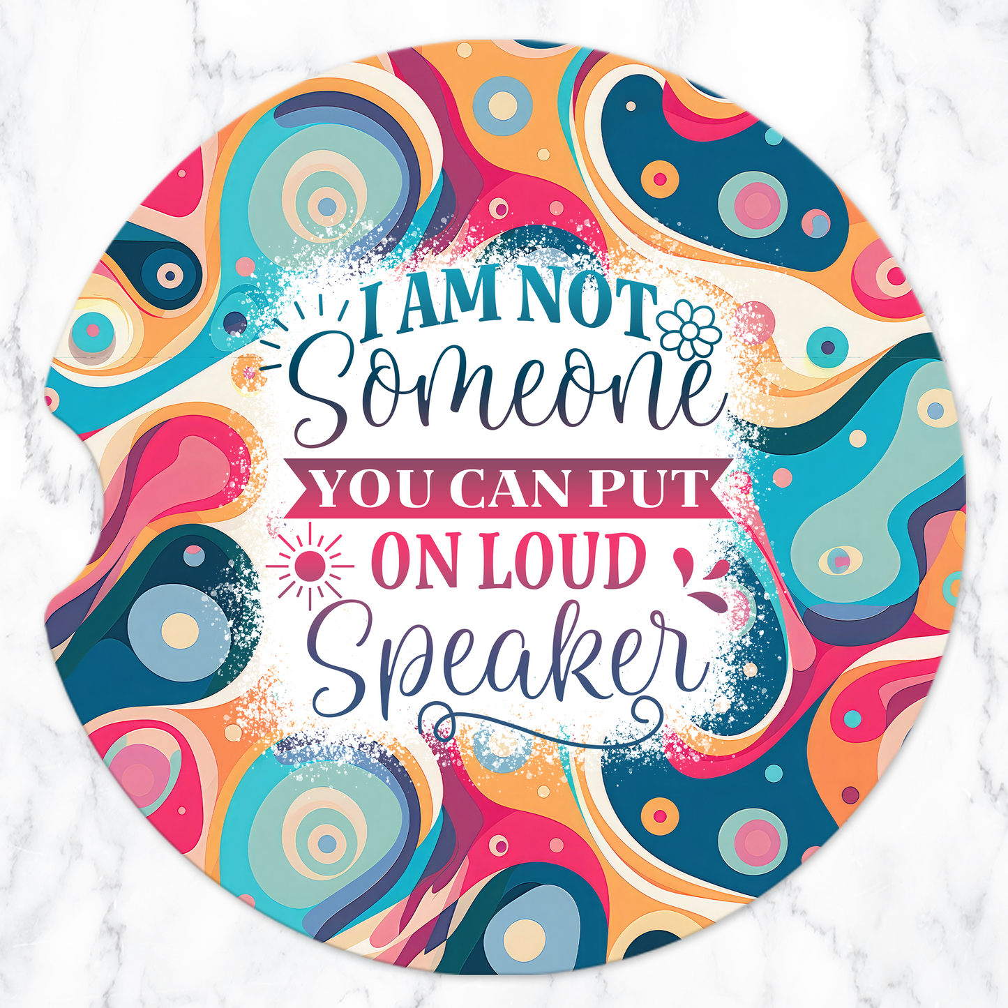 Sublimated Car Coasters - Sarcastic - Loud Speaker design