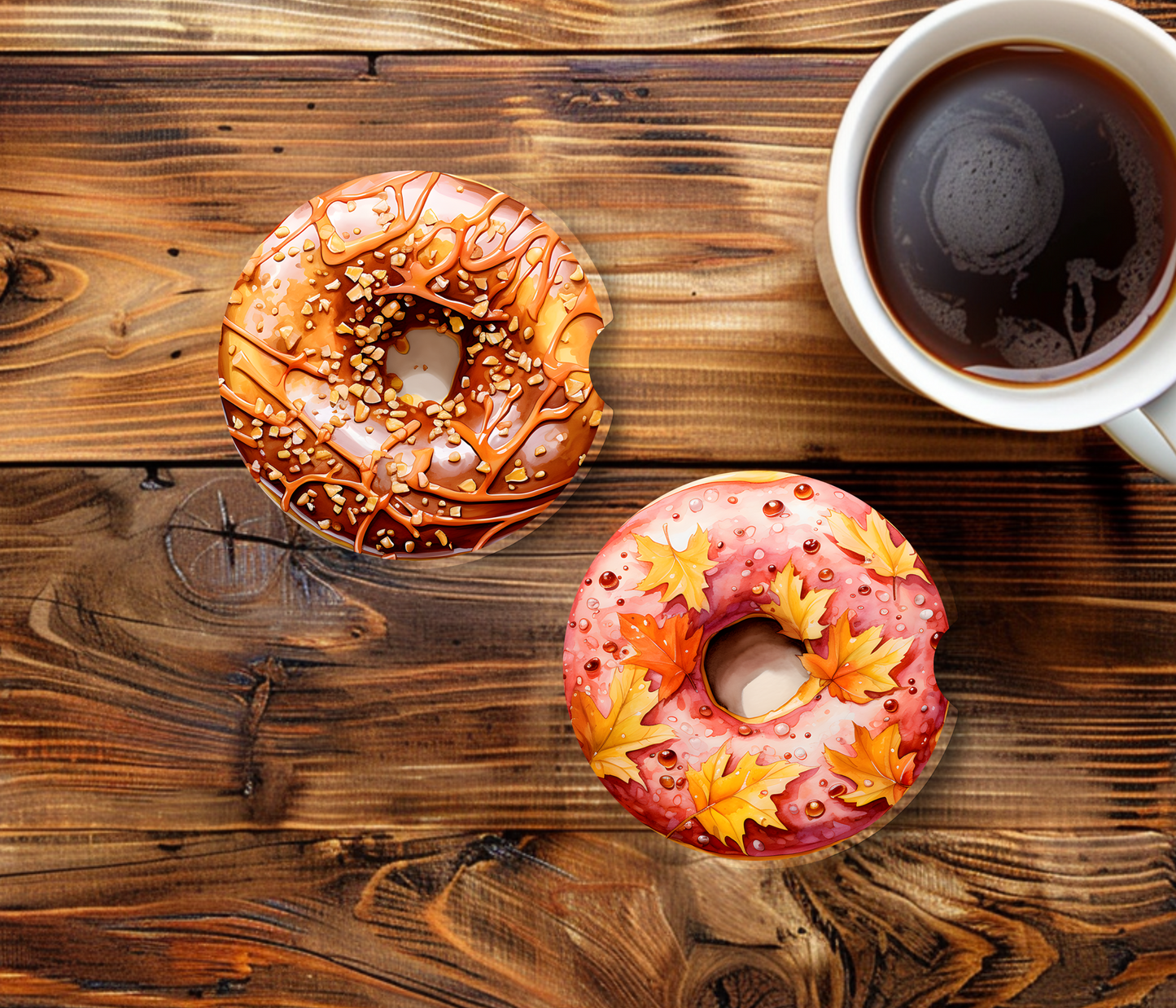 Sublimated Car Coasters - Yummy Donut Design 1