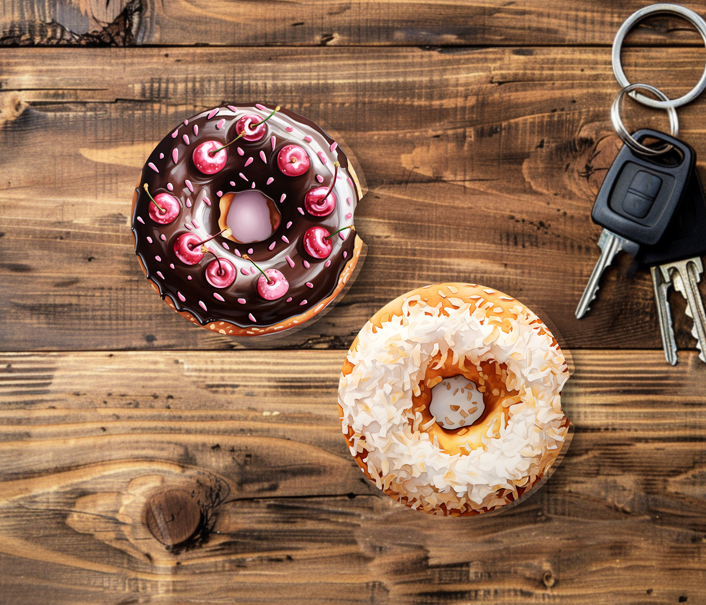Sublimated Car Coasters - Yummy Donuts Design 5