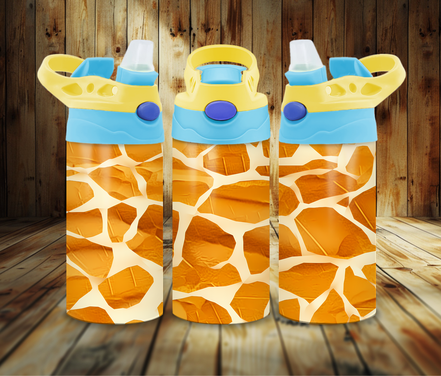12 oz Sublimated Giraffe Pattern Design Sippy Cup or Kids Tumbler