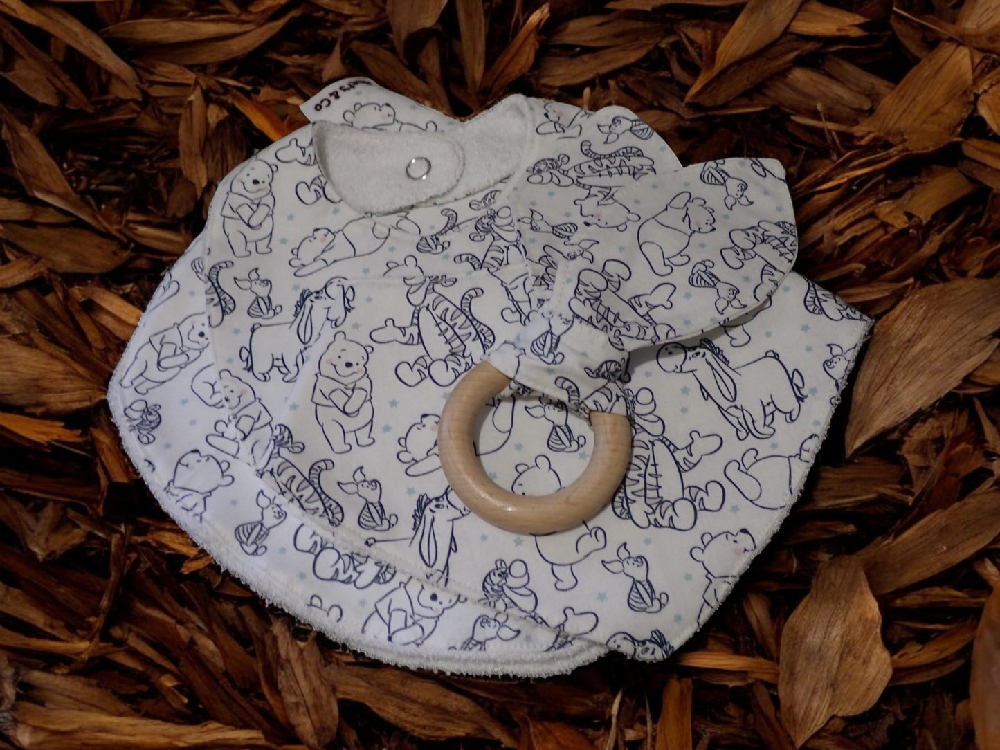 Baby bib, Bandana bib, Burp cloth and Teether Bundle- Newborn - 3 months