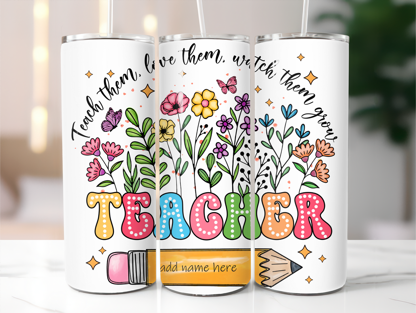 Sublimated 20 oz Tumbler with - Teacher Design