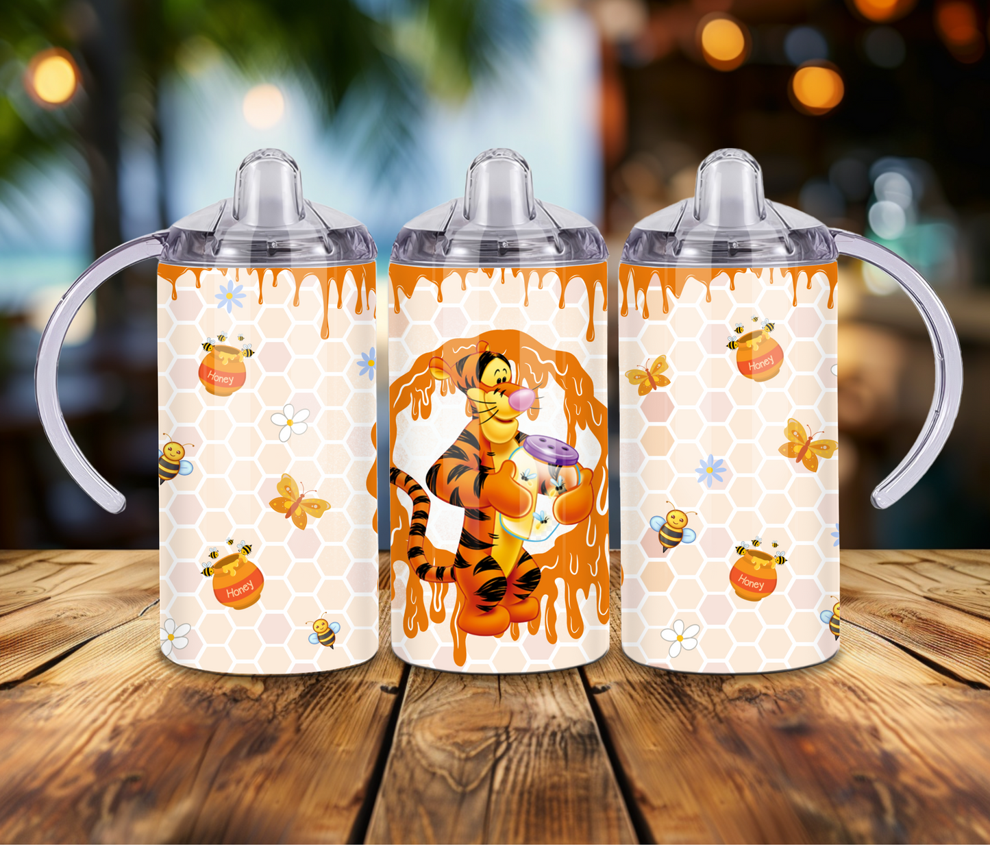 12 oz Sublimated Tigger design on Sippy Cup or Kids Tumbler