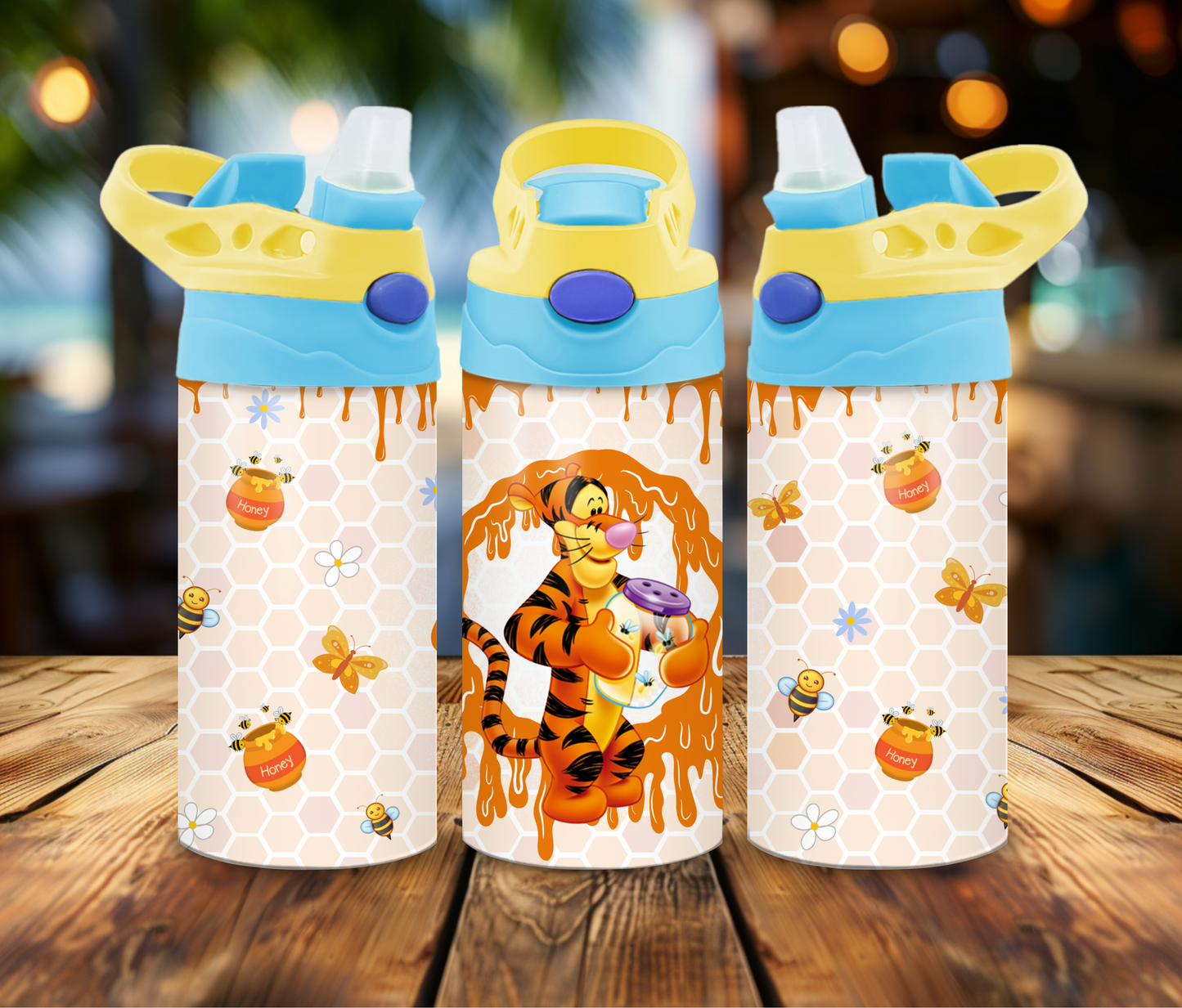 12 oz Sublimated Tigger design on Sippy Cup or Kids Tumbler