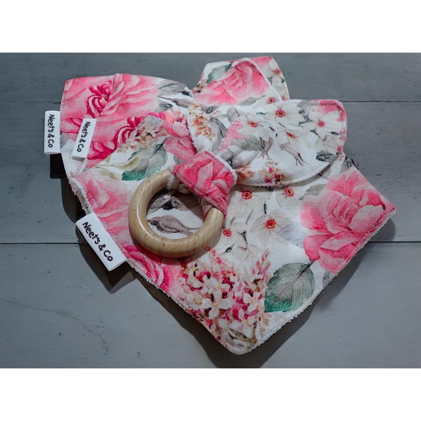 Baby Bib, Bandana Bib, and Teether Bundle New-born - 3 months