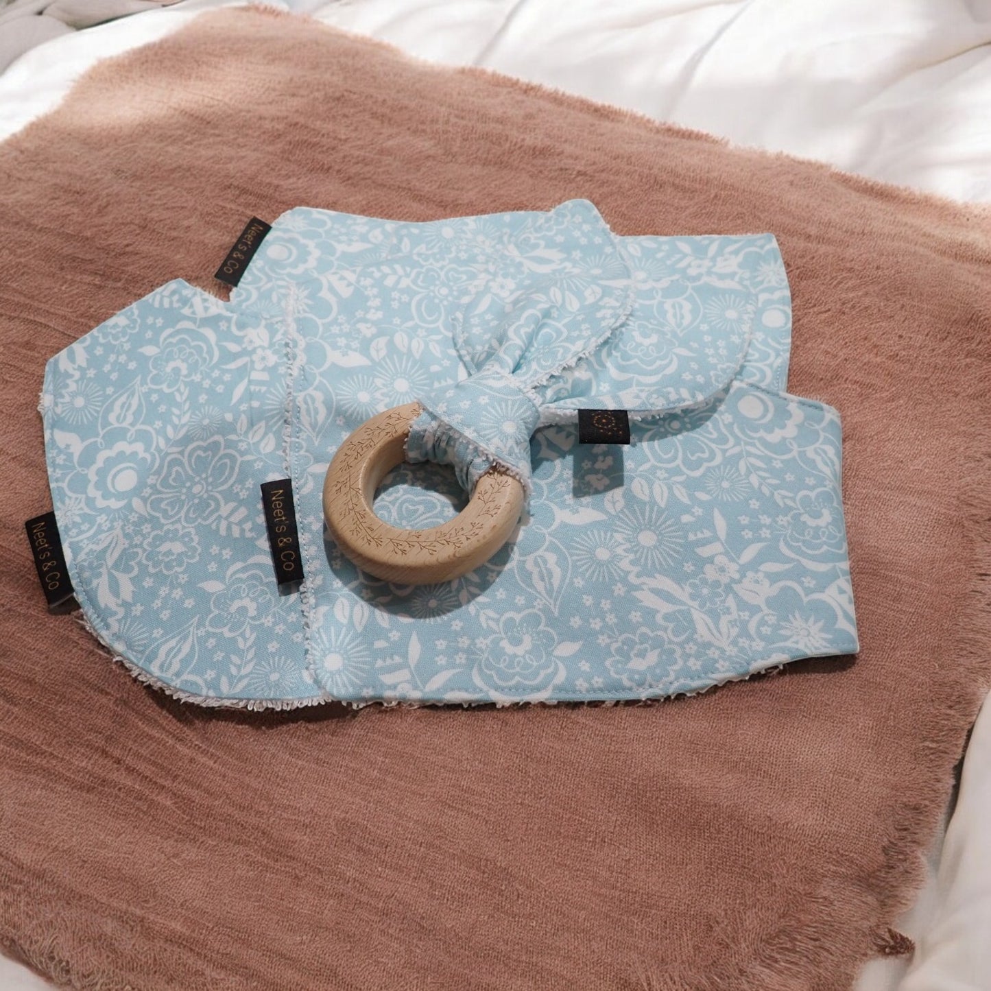 Baby Bib, Bandana Bib, Burp Cloth and Teether Bundle - 3 - 18 months