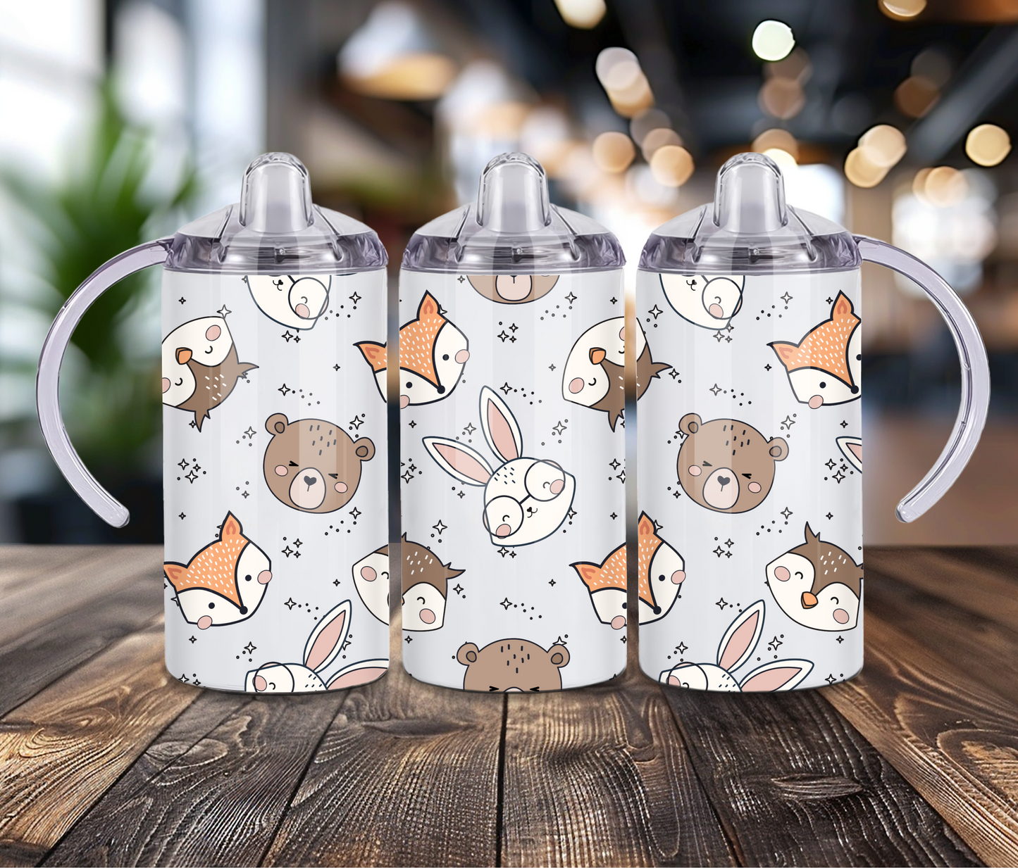 12 oz Sublimated Sippy Cup or Kids Tumbler - Woodlands design
