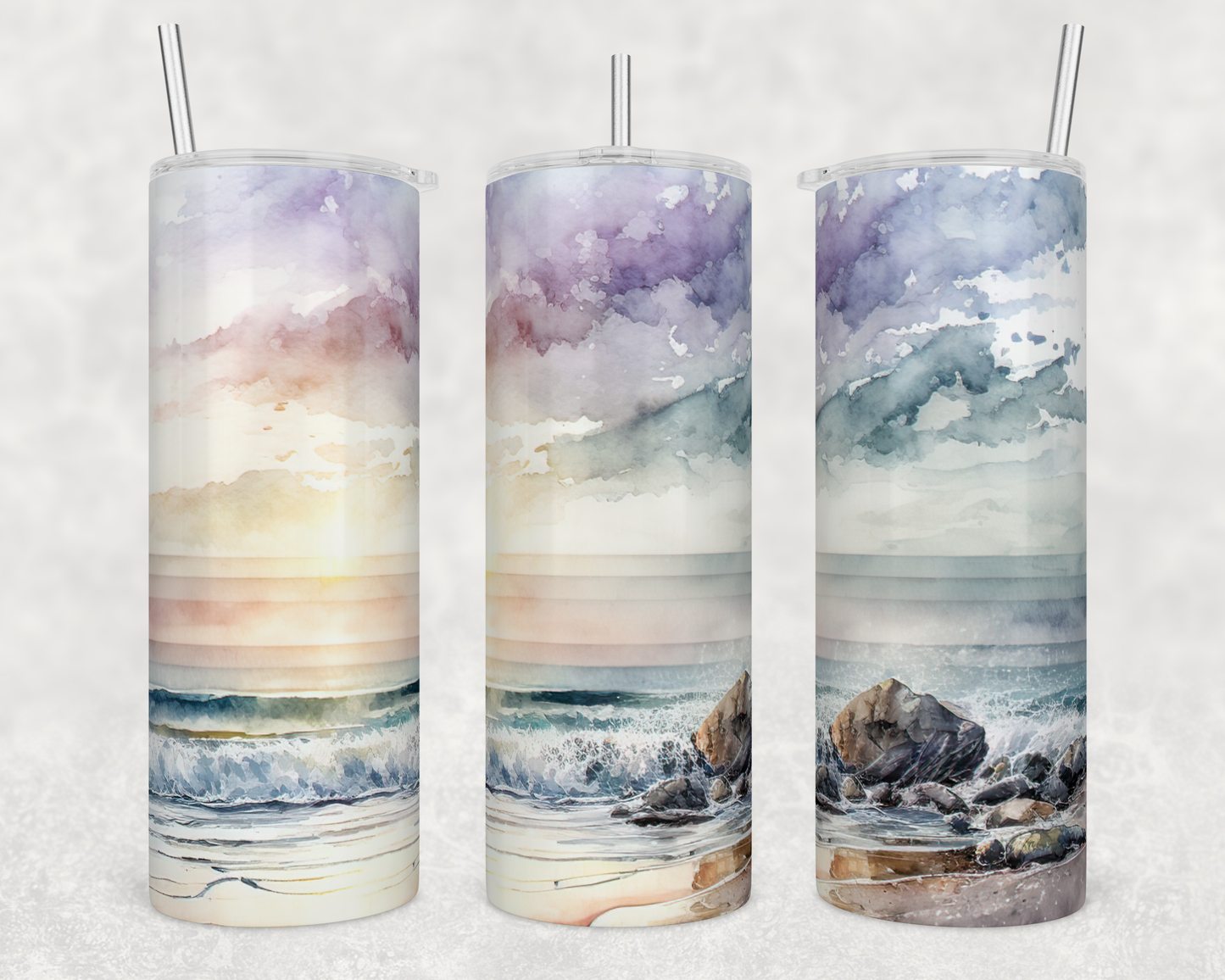 Sublimated 20 oz Tumbler with - Beautiful seaside design