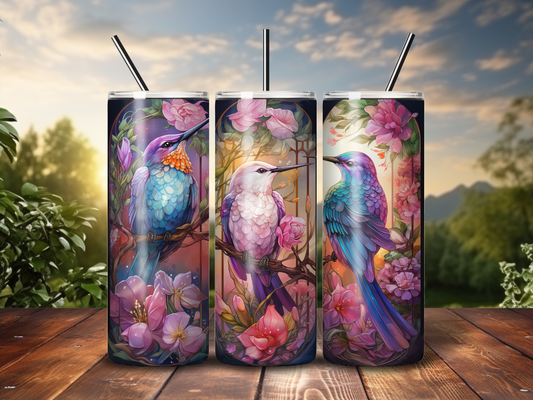 Sublimated 20 oz Tumbler - Beautiful Hummingbird Design