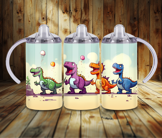 12 oz Sublimated Dinosaur Design Sippy Cup or Kids Tumbler