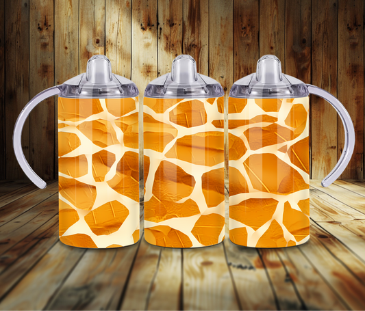 12 oz Sublimated Giraffe Pattern Design Sippy Cup or Kids Tumbler