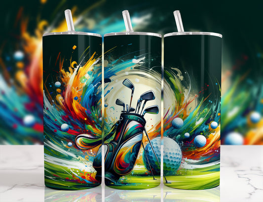 Sublimated 20 oz Tumbler - Golfing design