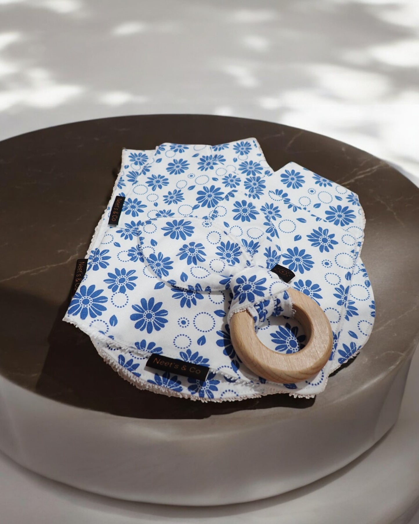 Baby bib, Bandana Bib, Burp cloth, Teether Bundle 3 - 18 months