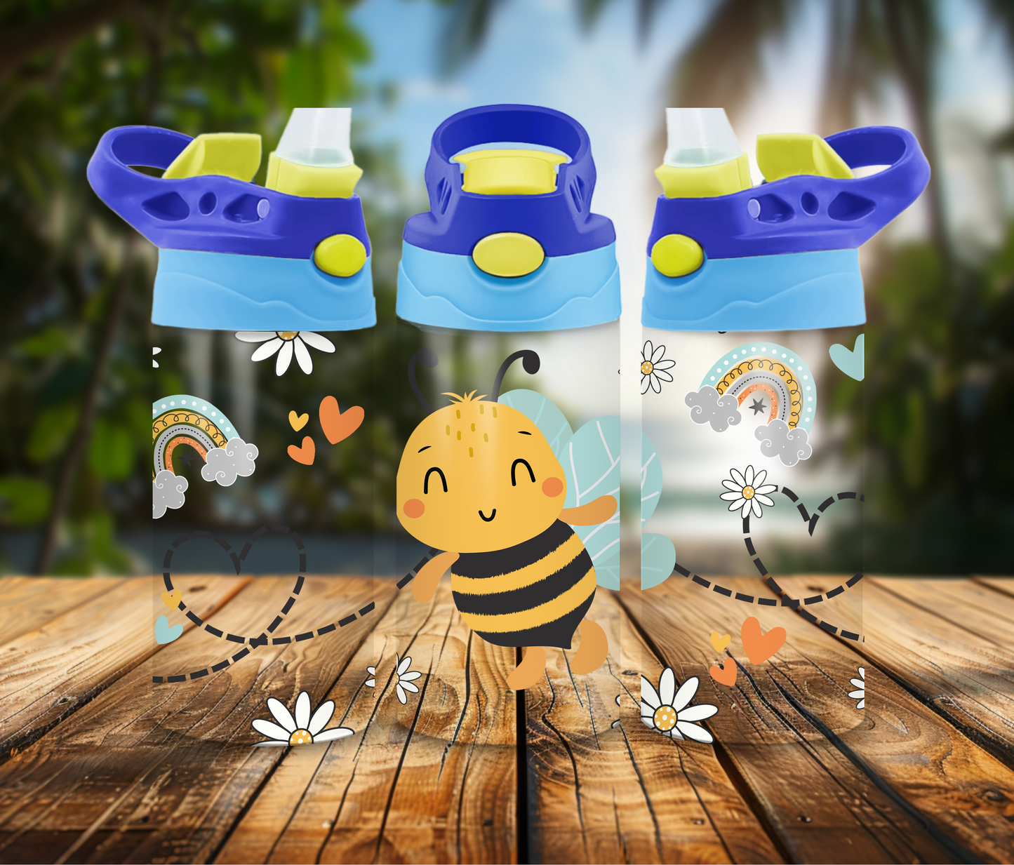 12 oz Sublimated Sippy Cup or Kids Tumbler with Bumble Bee Design