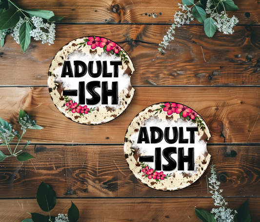 Sublimated Car Coasters - ADULT-ISH Design