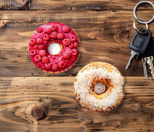 Sublimated Car Coasters - Yummy Donuts Design 4