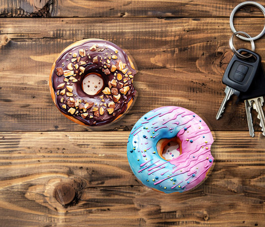 Sublimated Car Coasters - Yummy Donuts Design 3