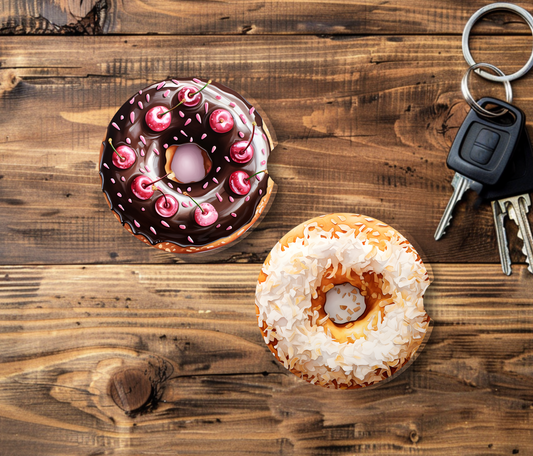 Sublimated Car Coasters - Yummy Donuts Design 5