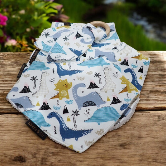 Baby Bib, Bandana Bib, Burp Cloth and Teether Bundle - 3 - 18 months