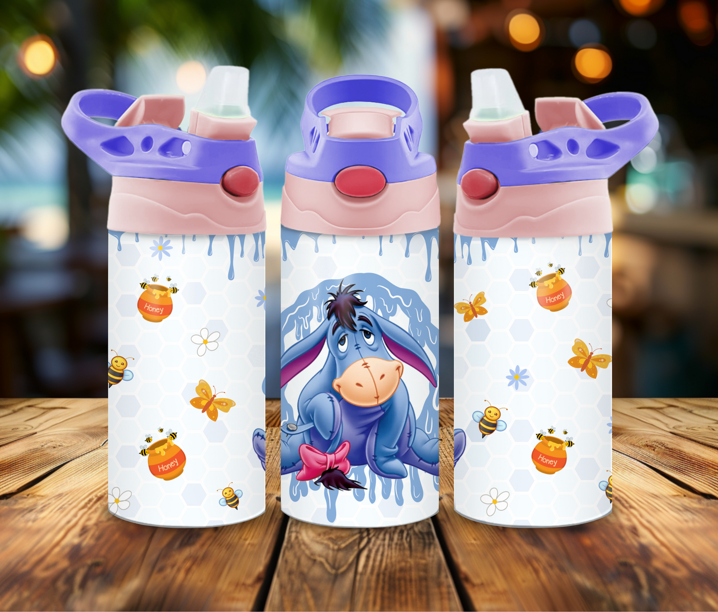 12 oz Sublimated Eeyore design on a Sippy Cup or Kids Tumbler