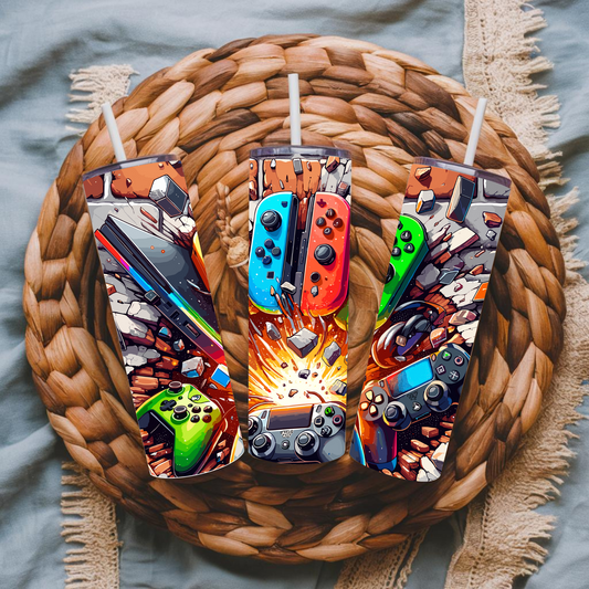 Sublimated 20 oz Tumbler - Gamers design