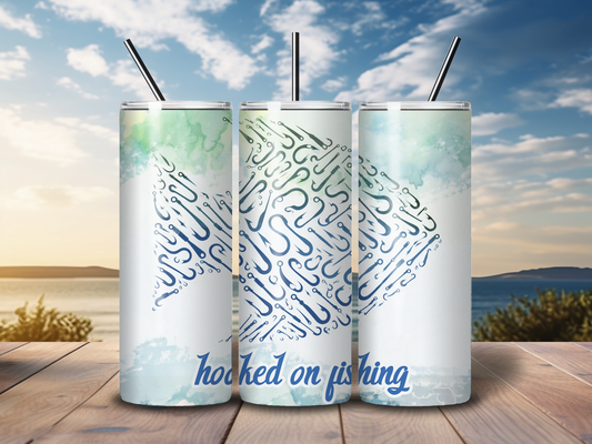 Sublimated 20oz Tumbler with - Hooked on Fishing