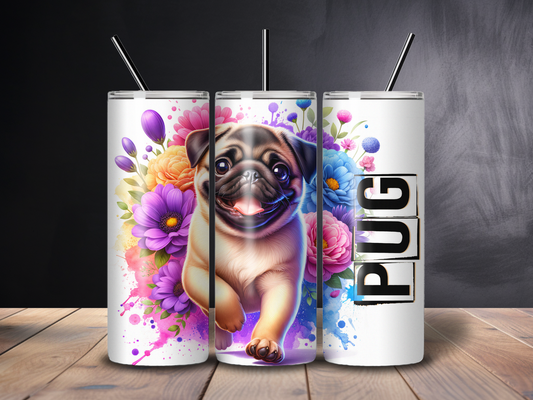 Sublimated 20 oz Tumbler - PUG Floral Design