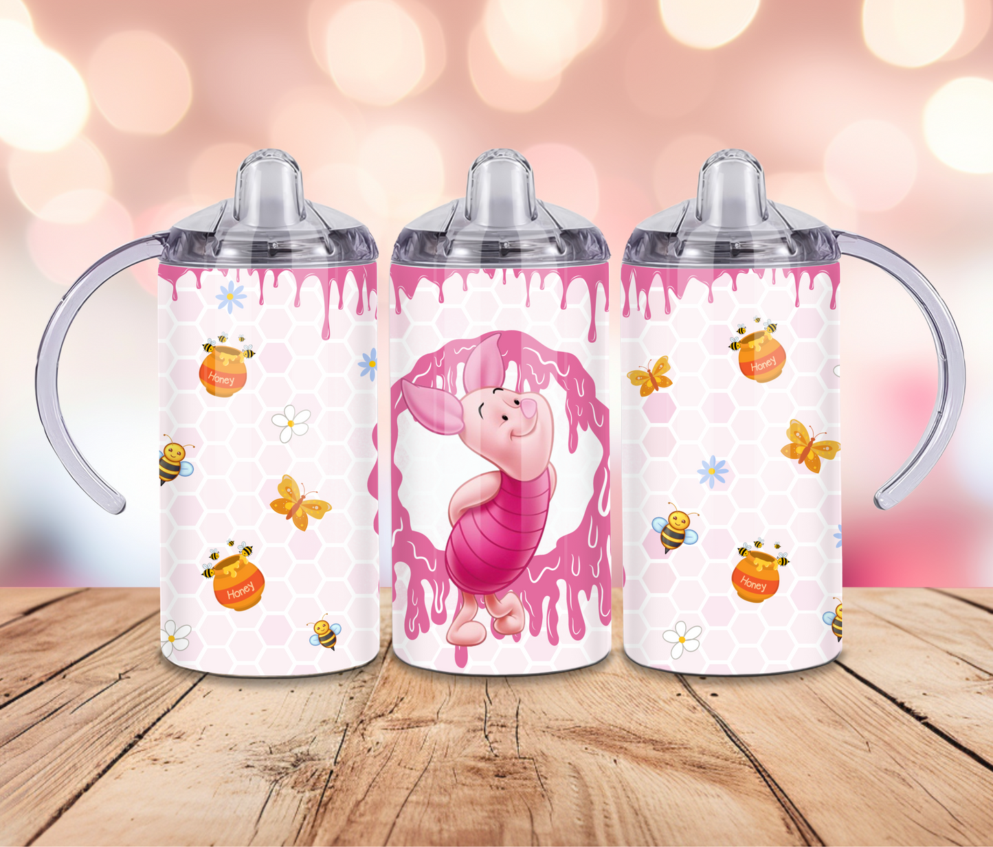 12 oz Sublimated Piglet design Sippy Cup or Kids Tumbler