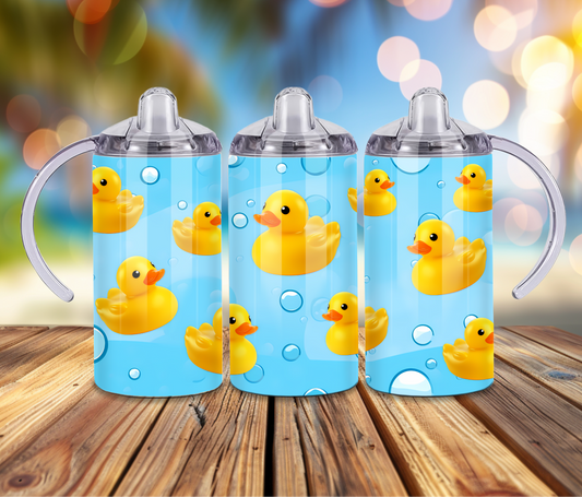 12 oz Sublimated Yellow Ducks Design Sippy Cup or Kids Tumbler