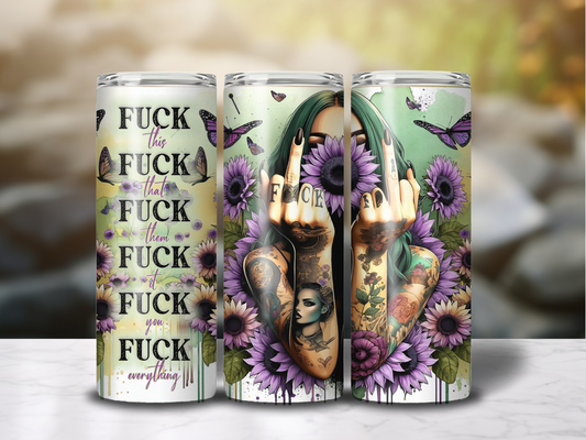 Sublimated 20oz Tumbler with - Risqué F#ck design