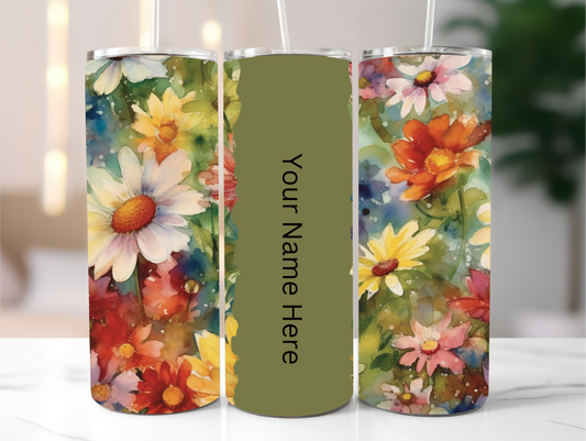 Sublimated 20 oz tumbler - Lovely Summertime Flowers Design