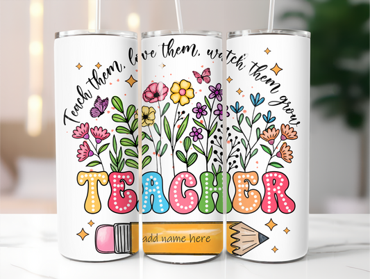 Sublimated 20 oz Tumbler with - Teacher Design