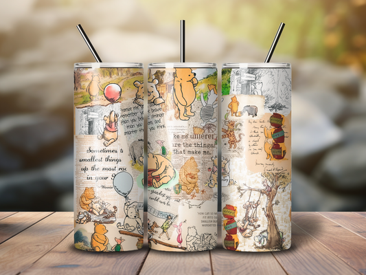 Sublimated 20 oz Tumbler - Vintage Pooh design