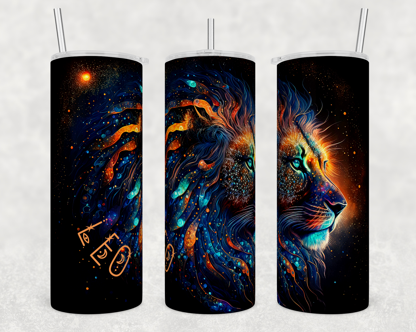 Sublimated 20 oz Tumbler with - stunning colourful Leo the lion design